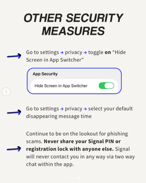 Signal security settings.