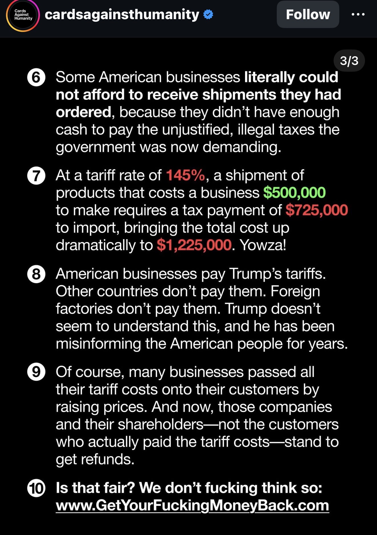 Tariff explanation 2 of 2