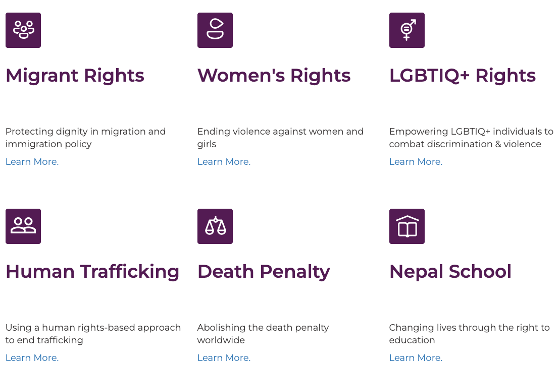Priorities of The Advocates for Human Rights